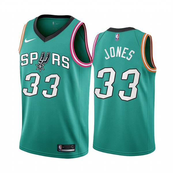Men' San Antonio Spurs #33 Tre Jones 2022/23 Teal City Edition Stitched Jersey